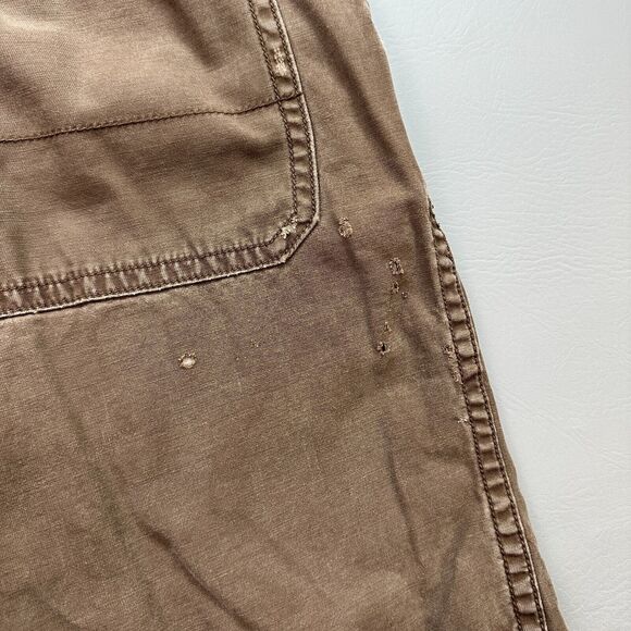 Vintage Mossimo Cargo Supply Shorts Mens 38 Brown Chino Distressed Skate Y2K - Picture 9 of 11